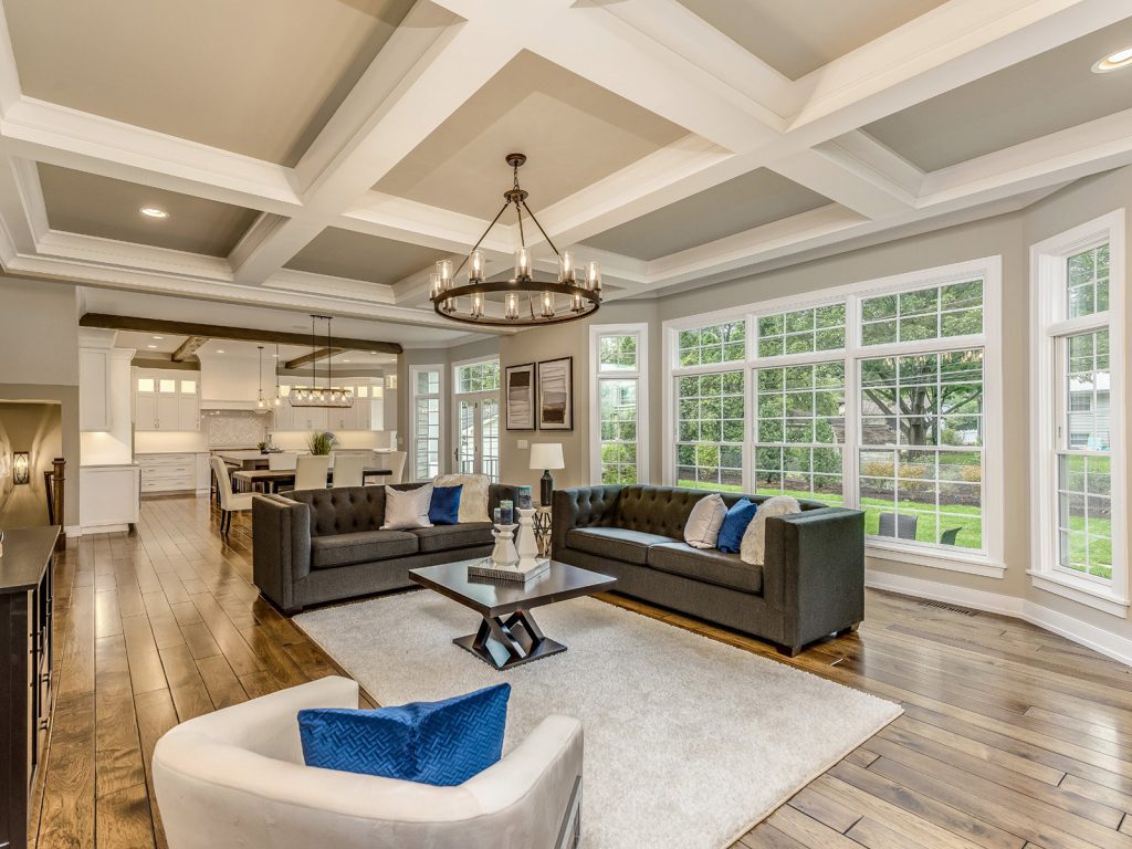 A room with sofas that have had professional upholstery cleaning services