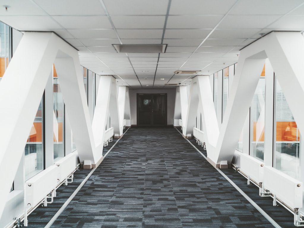 Hallway in Tampa Bay with a professionally cleaned carpet