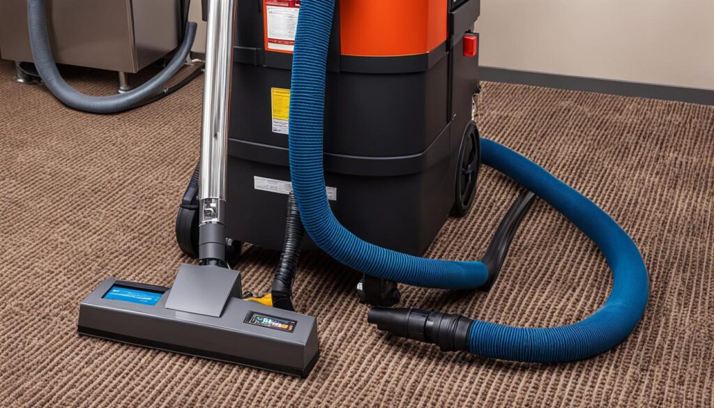 A commercial carpet cleaning machine